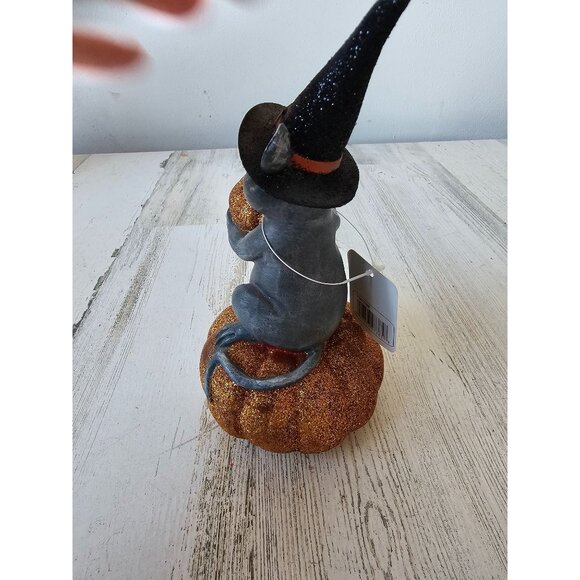 Raz‎ mouse pumpkin glitter jack-o'-lantern Halloween decor statue figurine - Picture 4 of 9